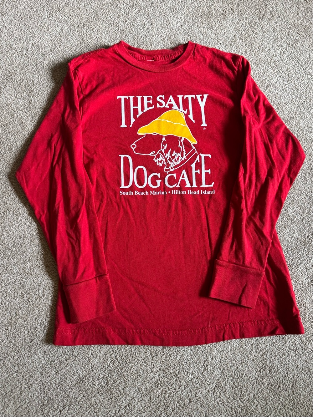 The Salty Dog Café Kids' Red Long-Sleeve Graphic Tee